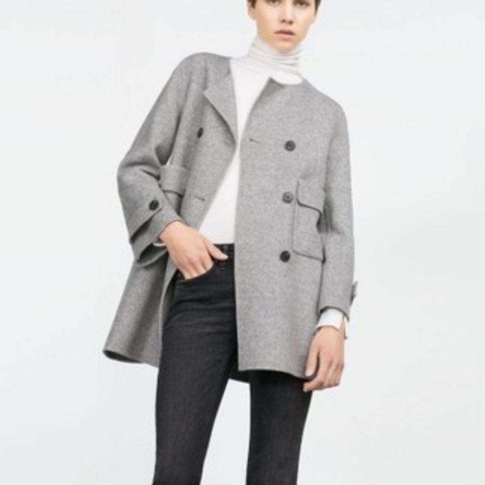 Zara Women’s Handmade Coat Gray. Size Small. - Picture 3 of 8